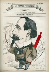 Retrato de Pierre Veron (1831-1900), escritor y poeta francés. Caricatura por Gill, París