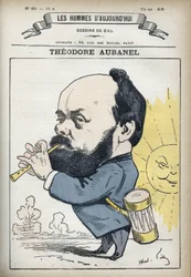 Retrato de Theodore Aubanel (1829-1886), impresor francés y poeta provenzal. Caricatura por Gill, París
