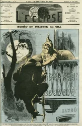 Romeo y Julieta, Adolphe Thiers (1797-1877) diputado de París dejó la ciudad para Versalles cuando se convirtió en Presidente de la República. Portada en “L