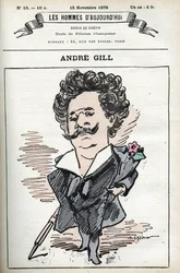 Autorretrato de Andre Gill (1840-1885), caricaturista e ilustrador francés. Caricatura en “Les hommes d