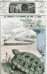 La tortuga y el ferrocarril, una ilustración de los avances tecnológicos de los ferrocarriles. Portada en “L