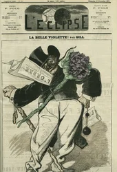 La bella violeta, una ilustración de un partidario bonapartista, con el periódico “L