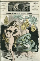La tentación, la República-Eva tentada por la Serpiente-Orleans. Portada en “L