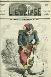 El cabo habitual, un soldado cultivando un jardín en el campamento de Chalons. Portada en “L