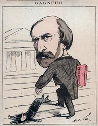 Wladimir Gagneur, economista socialista y fourierista, diputado del Jura - Caricatura de André Gill en “Les Hommes d