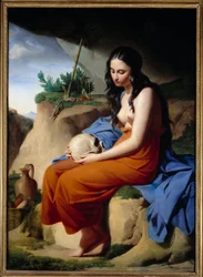 Magdalena. Santa María Magdalena meditando. Pintura de Victor Orsel (1795-1850)