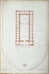 Plano del Templo de Salomón en Jerusalén, mediados del siglo XIX