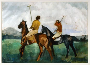 Jugadores de polo (pintura sobre lienzo)