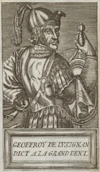 Geoffrey de Lusignan, Conde de Jaffa y Ascalón, Señor de Vouvant y Mervent de Montcontour y Soubise, ilustración de 