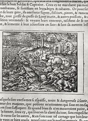Desembarco, de Cosmographie universelle por Andre Thevet, 1575