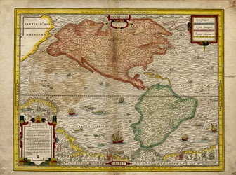Mapa de América, Cuatro partes del mundo