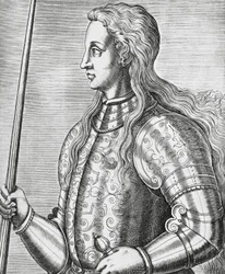 Retrato de Juana de Arco, grabado por Andre Thevet