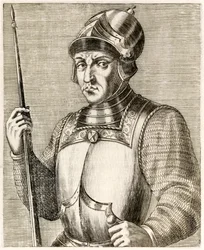 Guillermo el Conquistador, primer rey normando de Inglaterra, de True Portraits por André Thévet publicado en 1584
