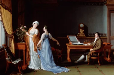 Conde de la Forest con su esposa e hija