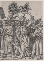 Sección B: Isaac, Noé y otras figuras, del Triunfo de Cristo, 1836