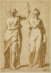 Dos figuras femeninas de pie (Estudios sobre estatuaria clásica)
