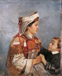 Esposa con traje albanés, de Andrea Cefaly (1827-1907)