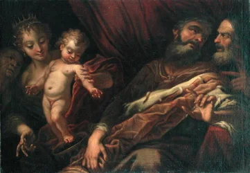 El Infante Moisés de Pie sobre la Corona del Faraón