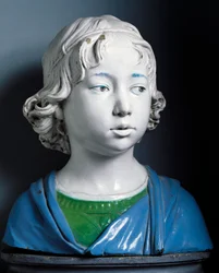 Cabeza de niño, por Andrea della Robbia