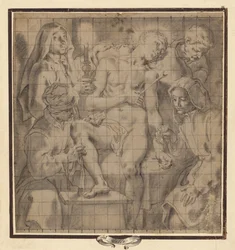 Figuras atendiendo a los heridos San Sebastián