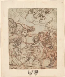 La Adoración de los pastores, c.1600-1610 (dibujo a pluma y tinta)
