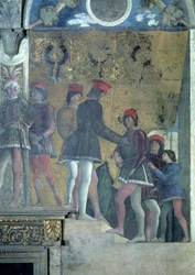 Cortesanos de la corte de Marchese Ludovico Gonzaga III de Mantua (detalle)