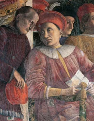 Ludovico Gonzaga y el consejero Marsilio Andreasi (detalle)
