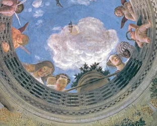 Óculo en trampantojo en el centro del techo abovedado de la Camera degli Sposi o Camera Picta, 1465-74, detalle de fresco de 72245