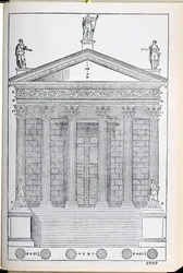 Elevación del Templo de Nimes, ilustración de una copia facsímil de 