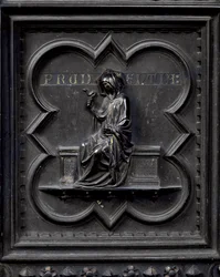 Prudencia, panel H de las Puertas Sur del Baptisterio de San Giovanni, 1336