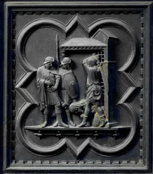 La decapitación de San Juan Bautista, decimosexto panel de las Puertas del Sur del Baptisterio de San Giovanni, 1336