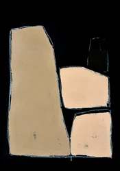 Formas abstractas en beige y negro