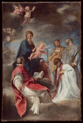 La Virgen con el Niño y los santos Ignacio de Loyola, Francisco Javier, Cosme y Damián