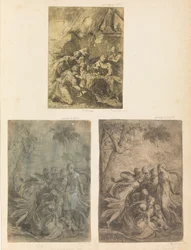 Adoración de los pastores, Moisés rescatado del Nilo, ca. 1540-44