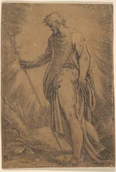 Un apóstol sosteniendo un bastón mirando a la izquierda, ca. 1540-60
