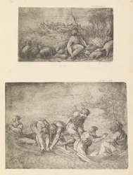Moisés y la zarza ardiente, la pesca milagrosa, ca. 1544-48