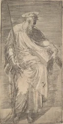 San Pablo sosteniendo una espada y un libro, de Cristo y los Apóstoles, 1540-63