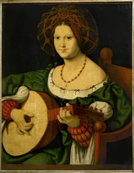 Tocador de laúd ... (pintura sobre lienzo)