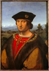 Retrato de Carlos de Amboise (1471-1511) Pintura de Andrea di Bartolo dit Andrea Solario (1460-1522) Siglo XVI Sol. 0,52x0,75 m