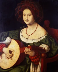 El tañedor de laúd, de Andrea Solario (hacia 1465-1524), óleo sobre lienzo, 64x52 cm. Italia