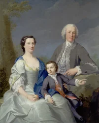 Sir Robert y Lady Smyth con su hijo, Hervey, c.1738-39