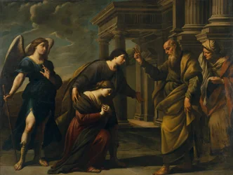 La bendición de Raguel a su hija Sara antes de salir de Ecbatana con Tobías, c. 1640