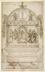 Diseño para el altar de una capilla, con un tabernáculo para la Eucaristía