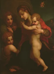 Madonna y Niño, San Juan y dos Ángeles
