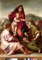 Madonna della Scala. Sagrada familia con un ángel. Madrid, Museo del Prado