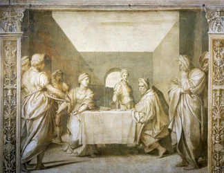 Presentación de la cabeza del Bautista a Herodías por Salomé