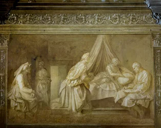 Historias de San Juan por Andrea del Sarto (1486-1530), fresco, (detalle), Claustro de Scalzo, Florencia