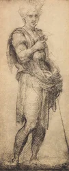 Estudio de una figura masculina, dibujo de Andrea del Sarto. Gabinetto dei Disegni e Stampe, Galería Uffizi, Florencia