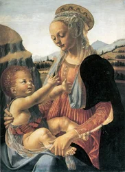 Alemán: Maria mit dem Kind Virgen con el Niño sentado