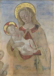 Virgen con el niño y rezando, c.1470-80 (óleo sobre lienzo)